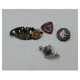 Sterlng Silver Service Pins Camp Fire Girls Avon