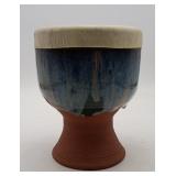 Studio Art Pottery Ceramic Rawhide Drum