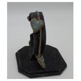 Sterling Enamel & Brass Turquoise Heart Bracelet