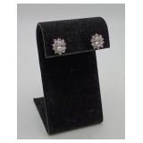 Sterling Silver Floral CZ Earrings