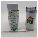 2 NEW Stainless Steel Drink Tumblers