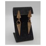 14k Gold Cone & Spike Dangle Earrings 16.9 Grams