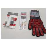 NIP Grill Glove Meat Thermometer Wine Saver Vac