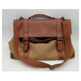 Qixin Canvas Messenger Bag with Leather Straps