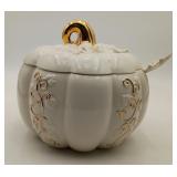 MIB Lenox Pumpkin Soup Tureen Gold Trimmed