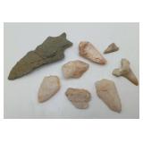 Indian Quartz Arrow Heads