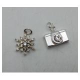 Sterling Silver Snowflake & Camera Charm