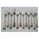 12 Silver Plate Rose Handle Cocktail Forks Sweden