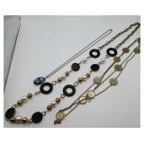 Costume Jewelry Coin Necklace Onyx & Cameo