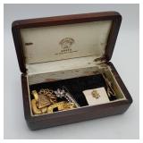 Buren Wood Watch Box & Costume Jewelry