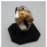 Sterling Silver Cat Cuff Bracelet 27.9g
