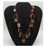 Charm Necklace Bronze Copper by Pididdly Links