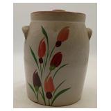 Hand Painted Ransburg Cookie Jar Stoneware Crock