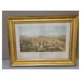 Baltimore City 1862 Lithograph Gold Framed Artwork