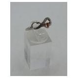 10k Gold And Sterling Silver Heart Infinity Ring