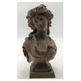 Spelter Cast Classical Female Bust Metal Figure
