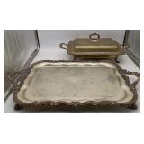 Ornate English Silverplate Footed Serving Dish