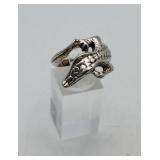 Silver Alligator Ring NOT STERLING