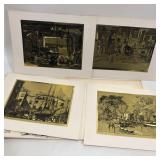 Vintage Gold Foil Print Lot Lionel Barrymore