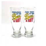 Vintage Whimsical Beer Glass Lot