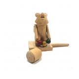Vintage Wood Bear Toy - Russian Hand-Made