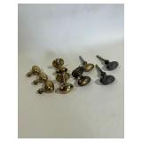Vintage Brass Oval Oblong Door Knob Handle Lot