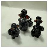 Vintage Glass Poodle Dog Figurines