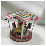 VINTAGE MATTEL MUSIC BOX CAROUSEL TIN TOY
