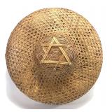 Vintage Asian Rattan Rickshaw Coolie Hat