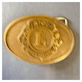 Vintage Lions Club Brass Belt Buckel