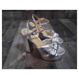 Womens Michael Kors Metallic Leather Sandals 6.5