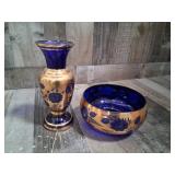 Vintage Cobalt Blue Bohemian Glass Pieces