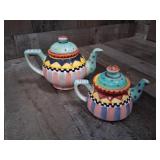 Vintage World Bazaar Ceramic Hand-Painted Teapots