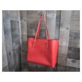 Red Leather Coach Mollie Tote Purse