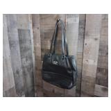 Black Faux Leather Nicole Miller Tote Purse