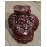 Red Resin  Happy Laughing Buddha