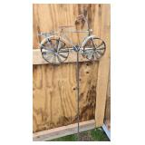 Rustic Metal Bicycle Wind Spinner Stake