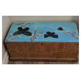 VINTAGE WOODEN CHEST LOCALLY HANDPAINTED