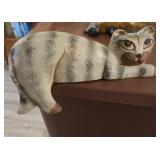 HAND CARVED INDONESIAN FOLK ART SHELF CAT