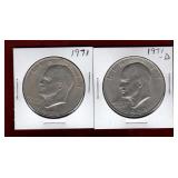 USA 1971 & 1971-D EISENHOWER DOLLARS