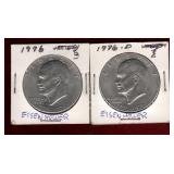 USA 1976 & 1976-D EISENHOWER DOLLARS