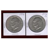 USA 1972 & 1972-D EISENHOWER DOLLARS