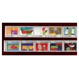 CANADA 2 MNH 1970 TAGGED STRIPS OF 5 STAMPS