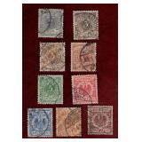 GERMANY 1899-1900 USED STAMP SET SCOTT # 45-51