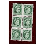 CANADA MNH BLK 6 QEII OFFICIAL OVERPRINT STAMPS