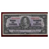 CANADA 1937 $10 BANKNOTE BC-24b VF