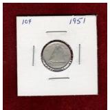 CANADA 1951 SILVER DIME