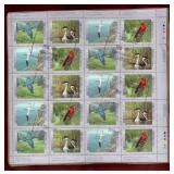 CANADA USED 1997 FULL PANE ON PIECE BIRDS - 3