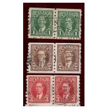 CANADA USED KGVI MUFTI SET COIL PAIR STAMPS