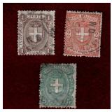 ITALY 1896-97 USED SET STAMPS SCOTT # 73-75